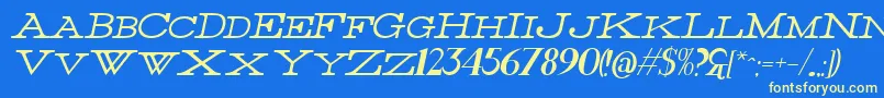 ThinItalic Font – Yellow Fonts on Blue Background