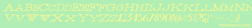 ThinItalic Font – Yellow Fonts on Green Background