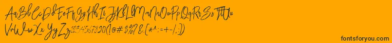 BloomyScriptFree Font – Black Fonts on Orange Background