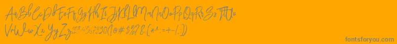 Шрифт BloomyScriptFree – серые шрифты на оранжевом фоне