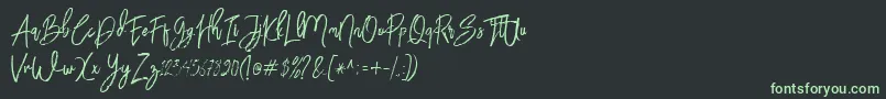 Шрифт BloomyScriptFree – зелёные шрифты на чёрном фоне