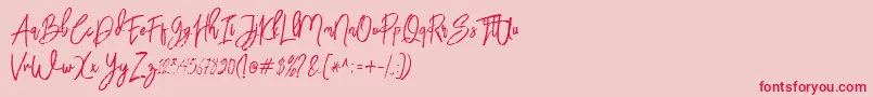 fuente BloomyScriptFree – Fuentes Rojas Sobre Fondo Rosa