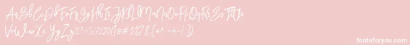 fuente BloomyScriptFree – Fuentes Blancas Sobre Fondo Rosa