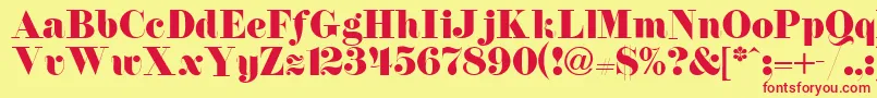 Firenzen-Schriftart – Rote Schriften auf gelbem Hintergrund