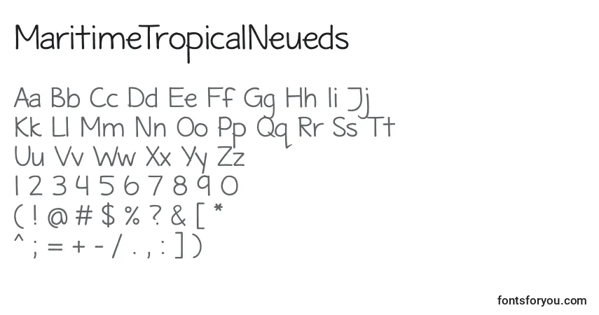 Fuente MaritimeTropicalNeueds - alfabeto, números, caracteres especiales