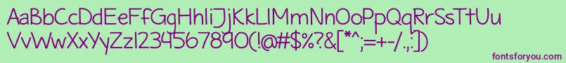 MaritimeTropicalNeueds Font – Purple Fonts on Green Background