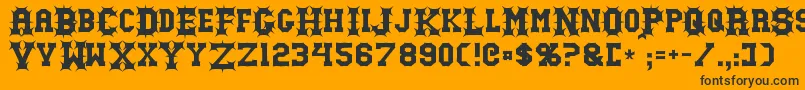 Gutcruncher Font – Black Fonts on Orange Background