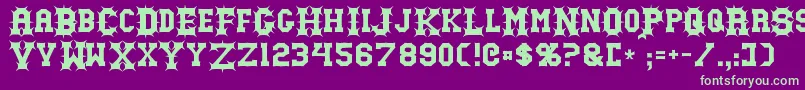 Gutcruncher Font – Green Fonts on Purple Background