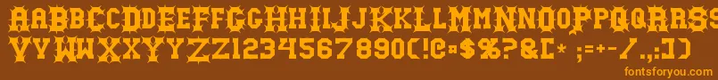 Gutcruncher Font – Orange Fonts on Brown Background