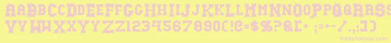 Gutcruncher Font – Pink Fonts on Yellow Background