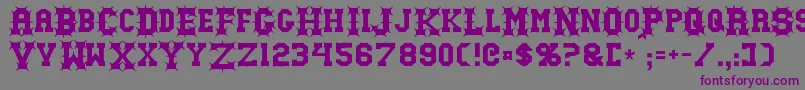 Gutcruncher-fontti – violetit fontit harmaalla taustalla