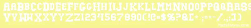 Gutcruncher Font – White Fonts on Yellow Background