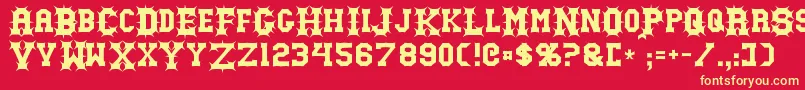 Gutcruncher Font – Yellow Fonts on Red Background