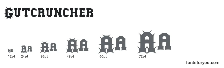 Gutcruncher Font Sizes