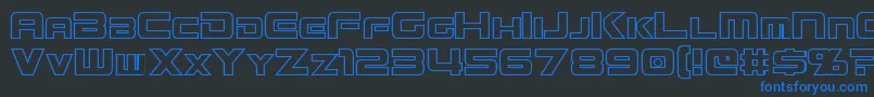 MissionGtRHollow Font – Blue Fonts on Black Background