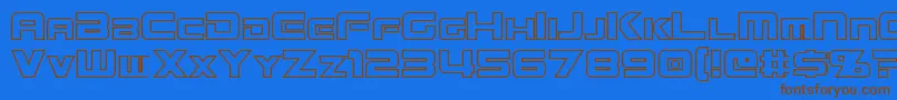 MissionGtRHollow Font – Brown Fonts on Blue Background