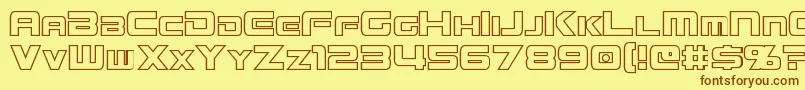 MissionGtRHollow Font – Brown Fonts on Yellow Background