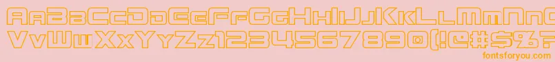 MissionGtRHollow Font – Orange Fonts on Pink Background