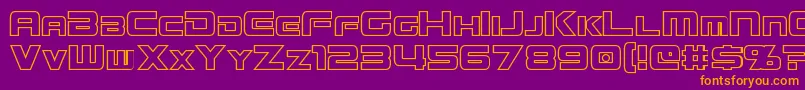 MissionGtRHollow Font – Orange Fonts on Purple Background