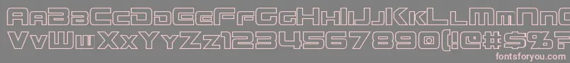 MissionGtRHollow Font – Pink Fonts on Gray Background