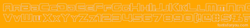 MissionGtRHollow Font – Pink Fonts on Orange Background