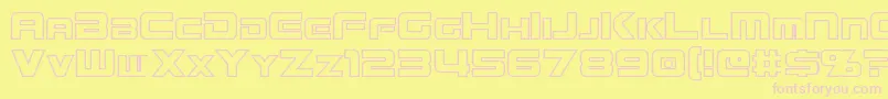 MissionGtRHollow Font – Pink Fonts on Yellow Background