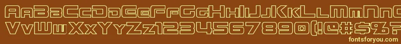 MissionGtRHollow Font – Yellow Fonts on Brown Background