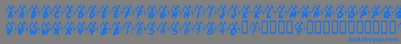 KrJennasParty-Schriftart – Blaue Schriften auf grauem Hintergrund