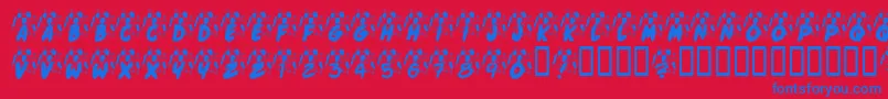 KrJennasParty Font – Blue Fonts on Red Background