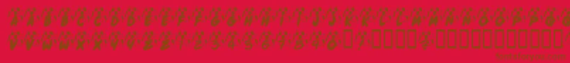 KrJennasParty Font – Brown Fonts on Red Background