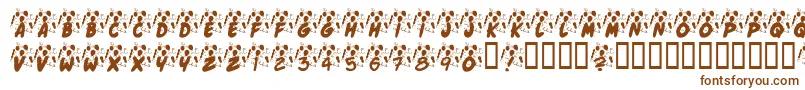 Czcionka KrJennasParty – brązowe czcionki na białym tle