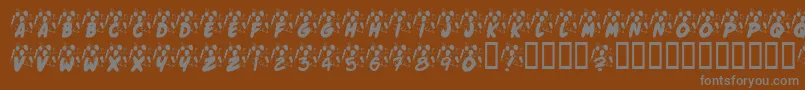 KrJennasParty Font – Gray Fonts on Brown Background