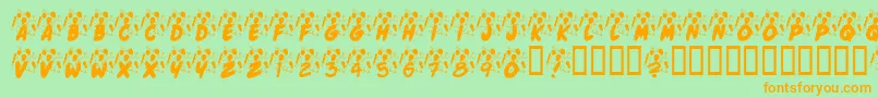KrJennasParty Font – Orange Fonts on Green Background