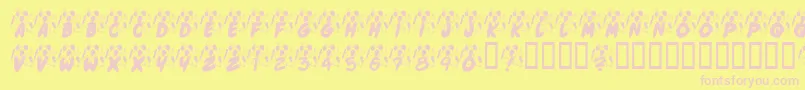 KrJennasParty-Schriftart – Rosa Schriften auf gelbem Hintergrund