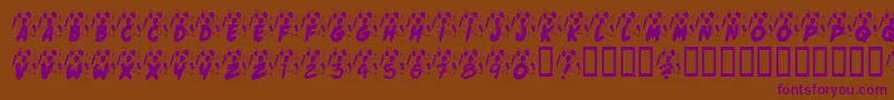 KrJennasParty Font – Purple Fonts on Brown Background