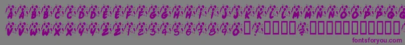 Czcionka KrJennasParty – fioletowe czcionki na szarym tle