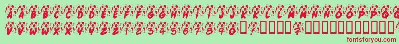 KrJennasParty Font – Red Fonts on Green Background