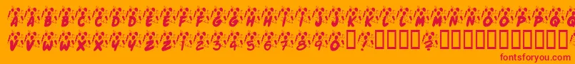 KrJennasParty Font – Red Fonts on Orange Background