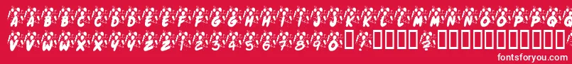 KrJennasParty Font – White Fonts on Red Background