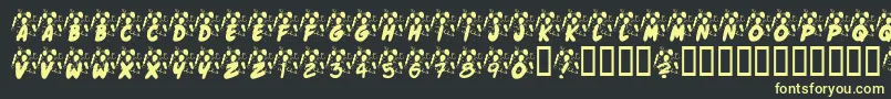 KrJennasParty Font – Yellow Fonts on Black Background