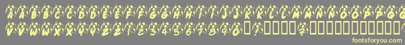 KrJennasParty Font – Yellow Fonts on Gray Background