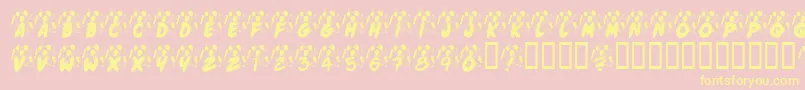 KrJennasParty-Schriftart – Gelbe Schriften auf rosa Hintergrund