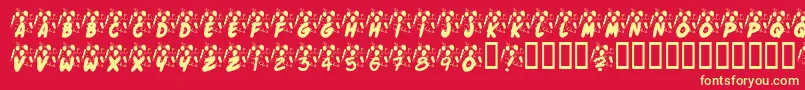 KrJennasParty Font – Yellow Fonts on Red Background