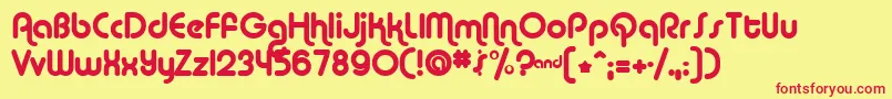 Alba-Schriftart – Rote Schriften auf gelbem Hintergrund