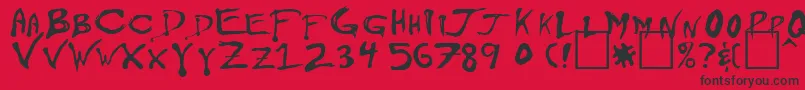Floydian Font – Black Fonts on Red Background