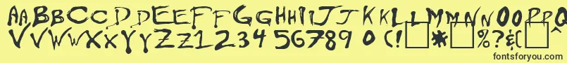 Floydian Font – Black Fonts on Yellow Background