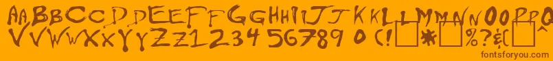 Floydian Font – Brown Fonts on Orange Background