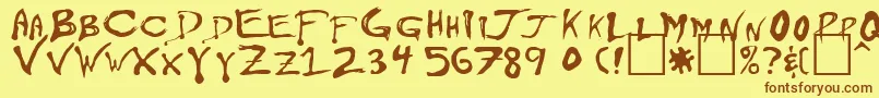 Floydian Font – Brown Fonts on Yellow Background