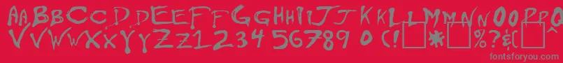 フォントFloydian – 赤い背景に灰色の文字
