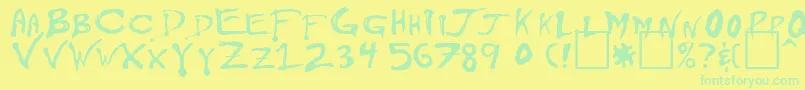 Floydian Font – Green Fonts on Yellow Background